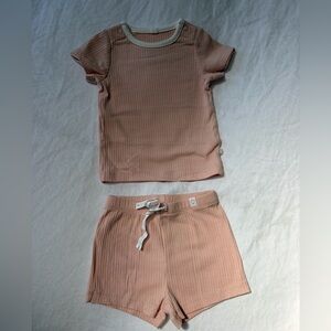 NWOT Mori Ribbed Summer Pyjama Set in Ribbed Blush